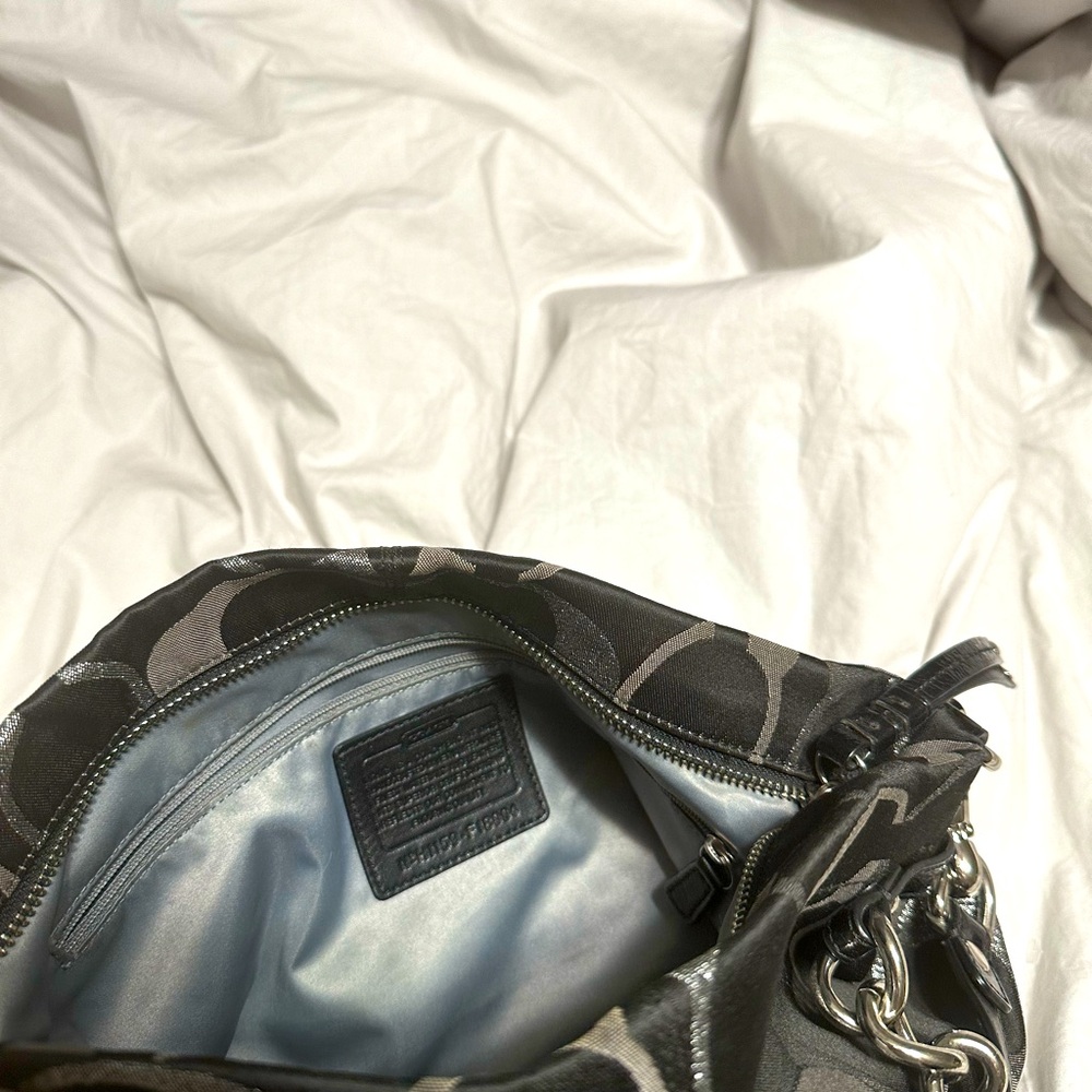 Coach black and silver handbag